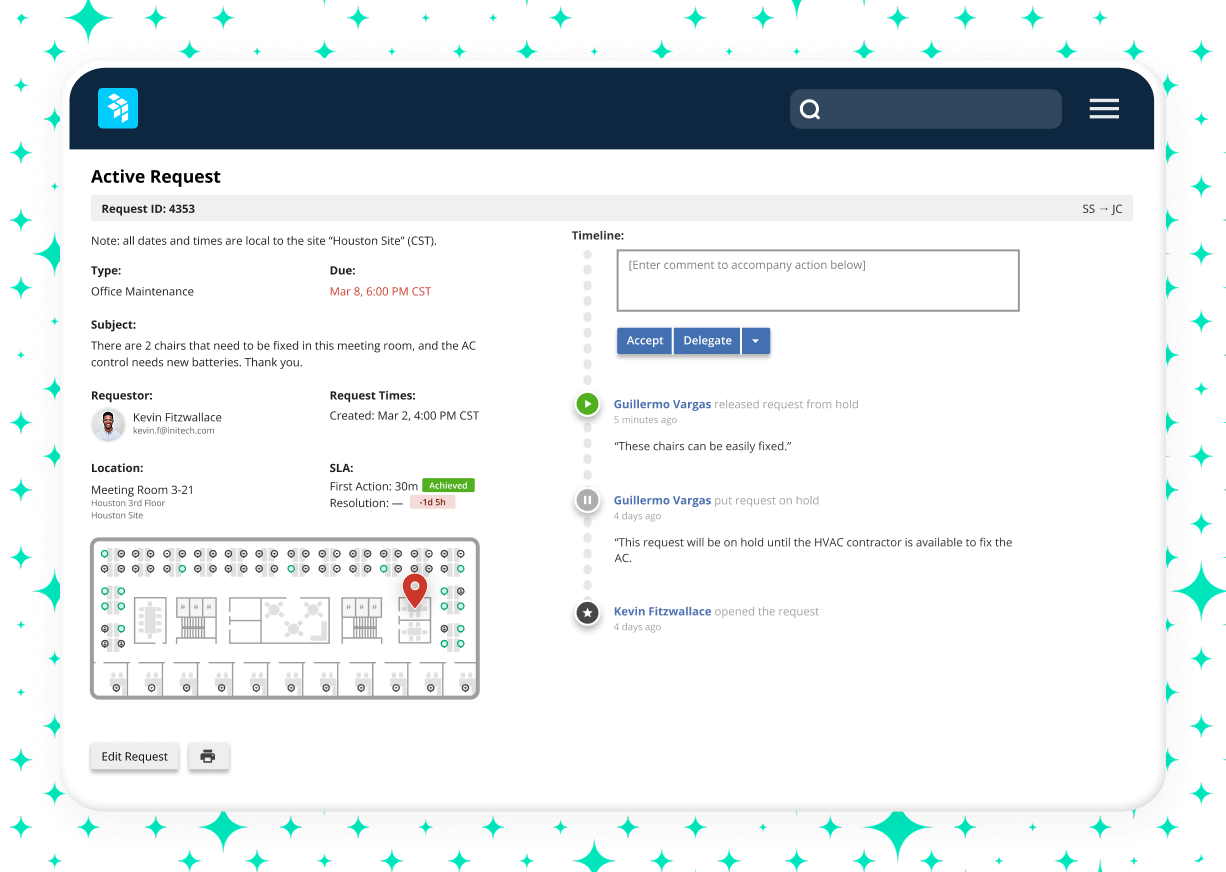 Facility request workflows