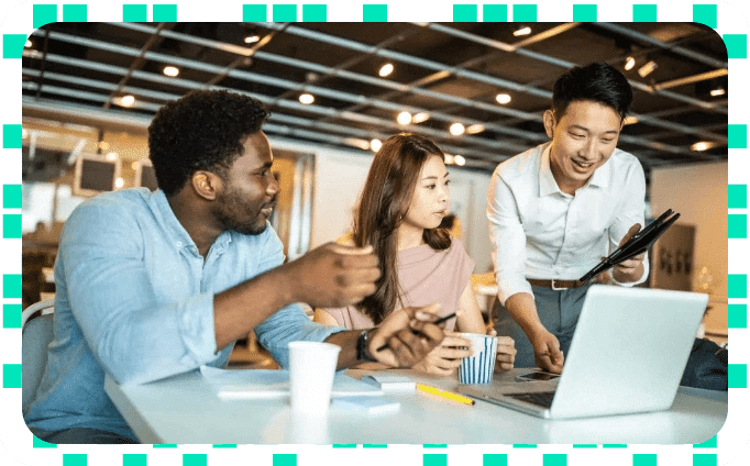 Team members are having a meeting